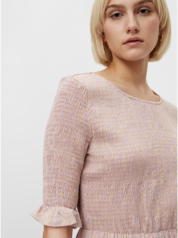 Pieces Světle růžové květované šaty Pieces Laoise