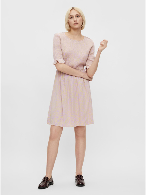 Pieces Světle růžové květované šaty Pieces Laoise