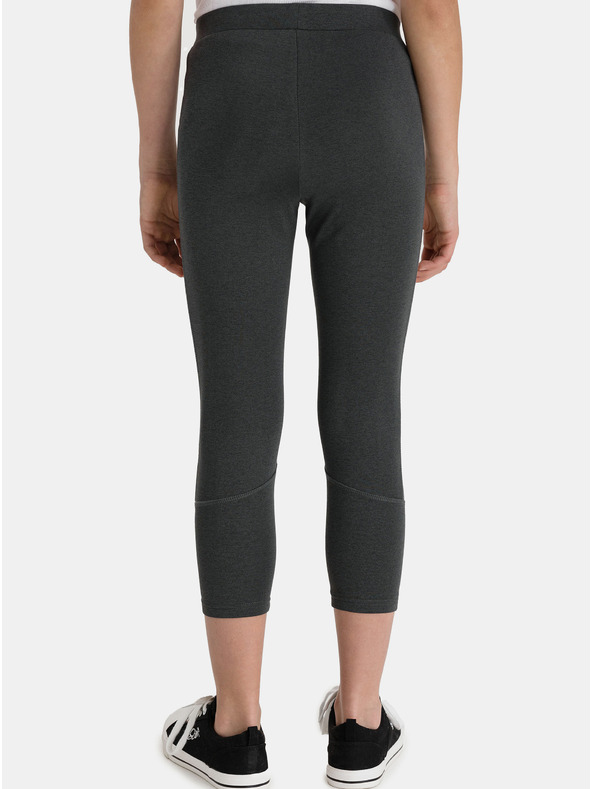 Sam 73 Tmavě šedé holčičí zkrácené legíny s potiskem SAM 73