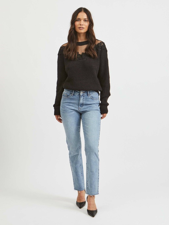 Vila Modré straight fit džíny VILA Stray