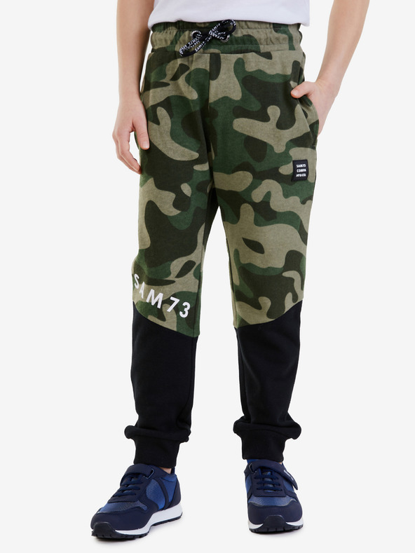 Sam 73 Khaki klučičí vzorované tepláky SAM 73 Conrad