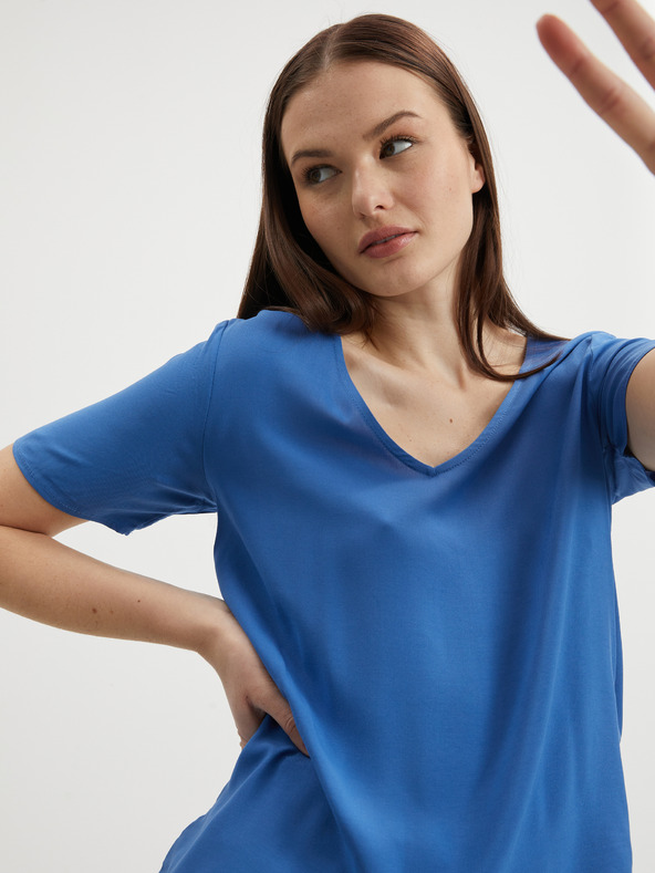 Vila Modré dámské basic tričko VILA Paya