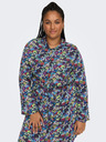 ONLY CARMAKOMA Fialovo-modré dámské květované košilové šaty ONLY CARMAKOMA Ayana