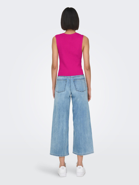 ONLY Tmavě růžový dámský žebrovaný basic top ONLY Majli