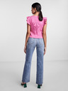 Pieces Růžové dámské crop top tričko Pieces Tegan