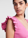 Pieces Růžové dámské crop top tričko Pieces Tegan