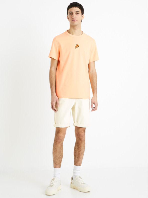 Celio Krémové pánské džínové kraťasy Celio Dojogdenbm