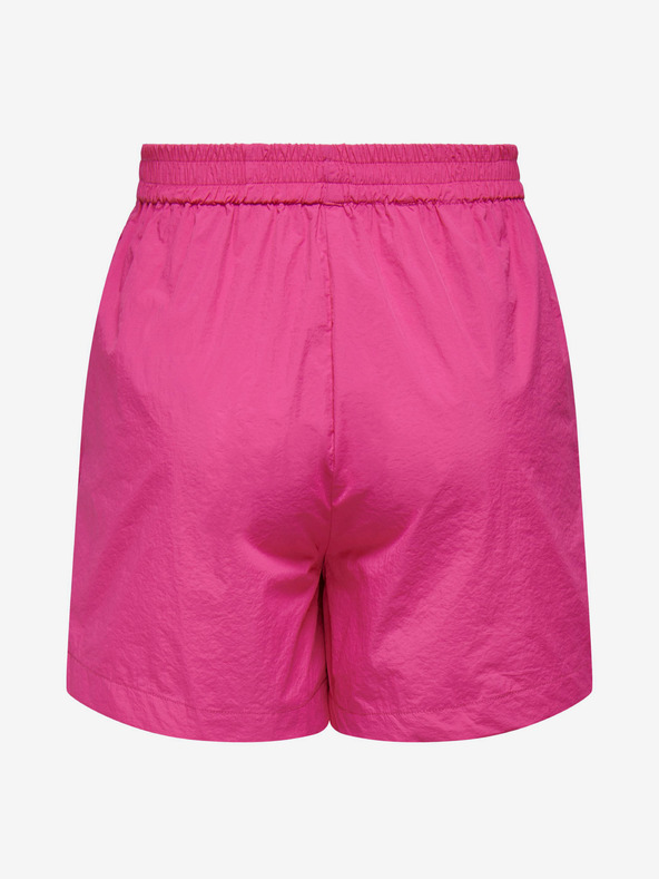 ONLY Tmavě růžové dámské šusťákové kraťasy ONLY Nellie