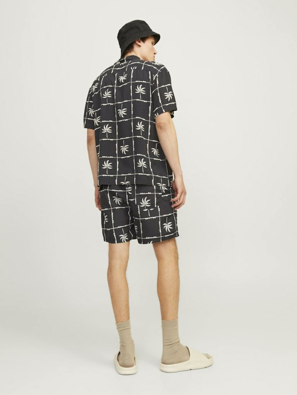 Jack & Jones Černé pánské vzorované plavky Jack & Jones Fiji