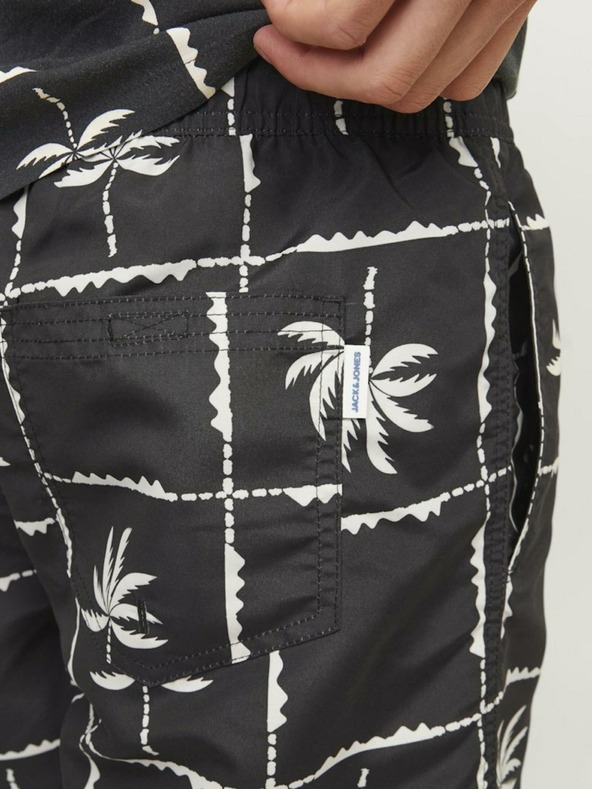 Jack & Jones Černé pánské vzorované plavky Jack & Jones Fiji