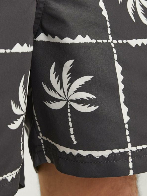 Jack & Jones Černé pánské vzorované plavky Jack & Jones Fiji