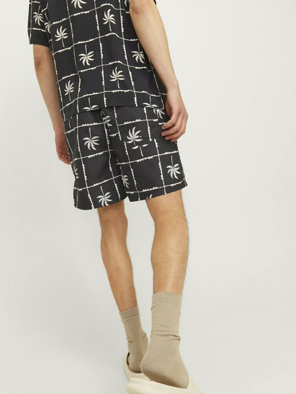 Jack & Jones Černé pánské vzorované plavky Jack & Jones Fiji