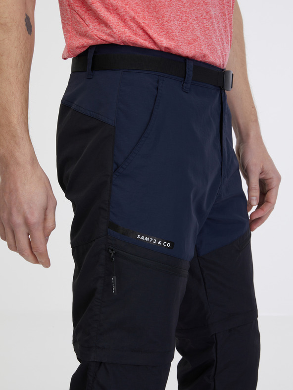 Sam 73 Tmavě modré pánské kalhoty s odepínacími nohavicemi SAM 73 Caleb