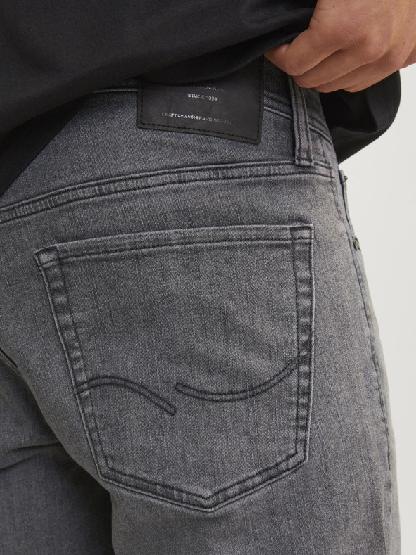 Jack & Jones Šedé pánské slim fit džíny Jack & Jones Glenn