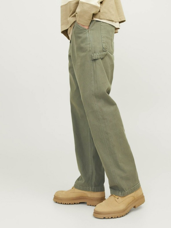 Jack & Jones Khaki pánské kalhoty Jack & Jones Eddie