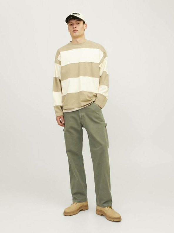 Jack & Jones Khaki pánské kalhoty Jack & Jones Eddie