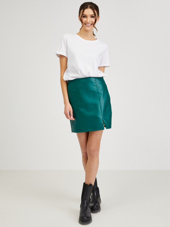 Orsay Zelená dámská koženková sukně ORSAY