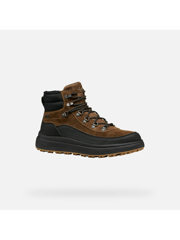 Geox Tmavě hnědá pánská kotníková obuv Geox Granito + Grip B A