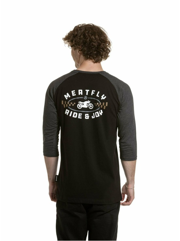 Meatfly Meatfly pánské tričko s dlouhým rukávem Kennedy Raglan Black