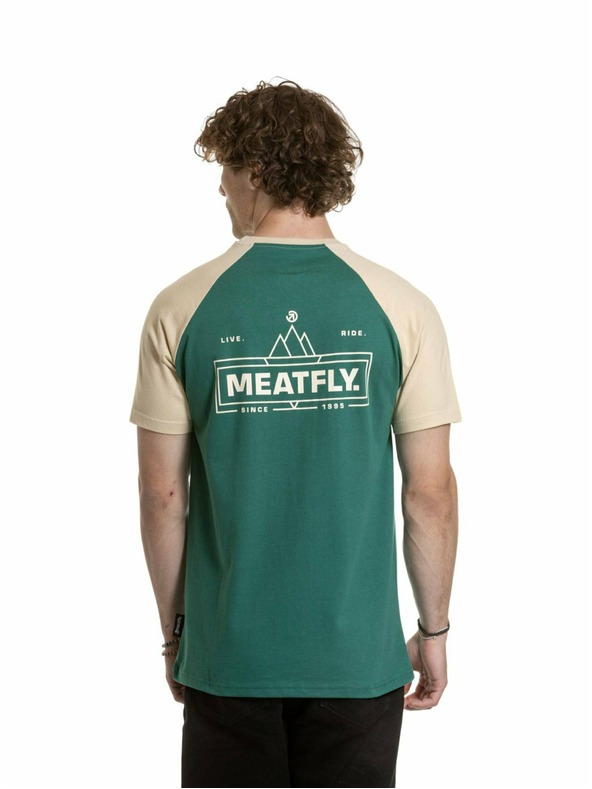 Meatfly Meatfly pánské tričko Ozzy Raglan Forest Green / Sand