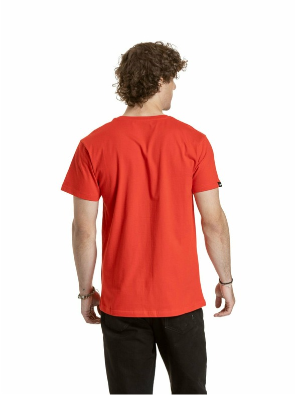 Meatfly Meatfly pánské tričko Striped Logo Bright Red | Červená