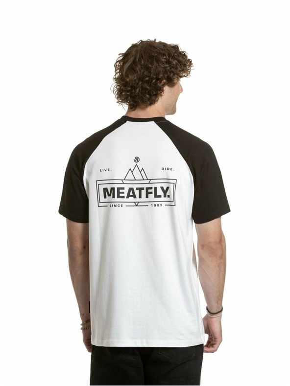 Meatfly Meatfly pánské tričko Ozzy Raglan White / Black