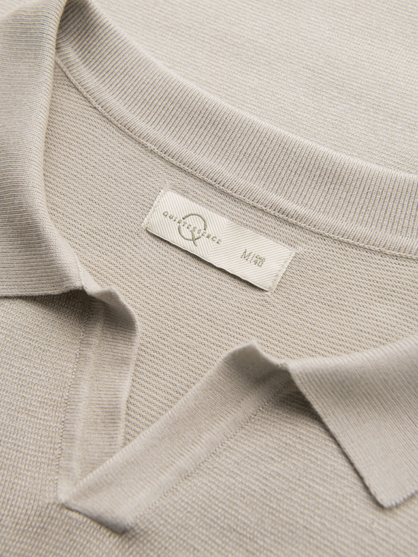 Ombre Clothing Pánská polokošile bez knoflíků - světle šedá