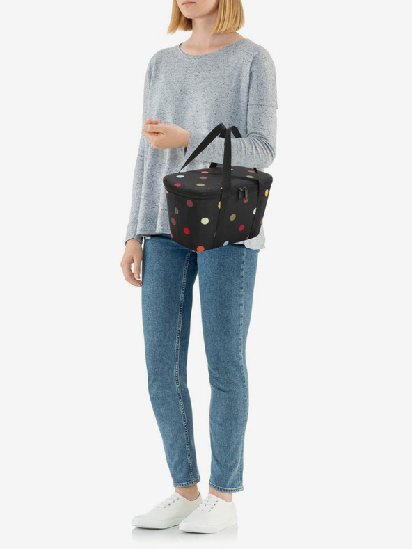Reisenthel Černá chladící puntíkovaná nákupní taška Reisenthel Coolerbag XS
