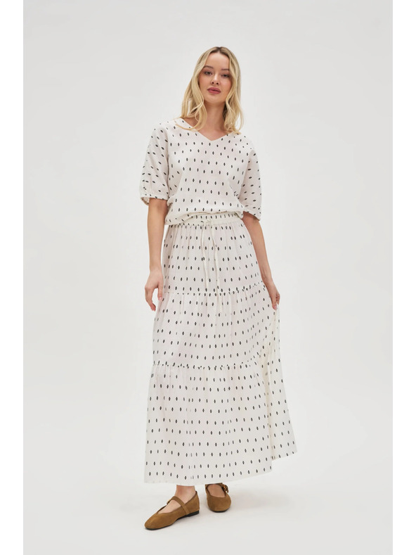 Moodo Bílá vzorovaná halenka