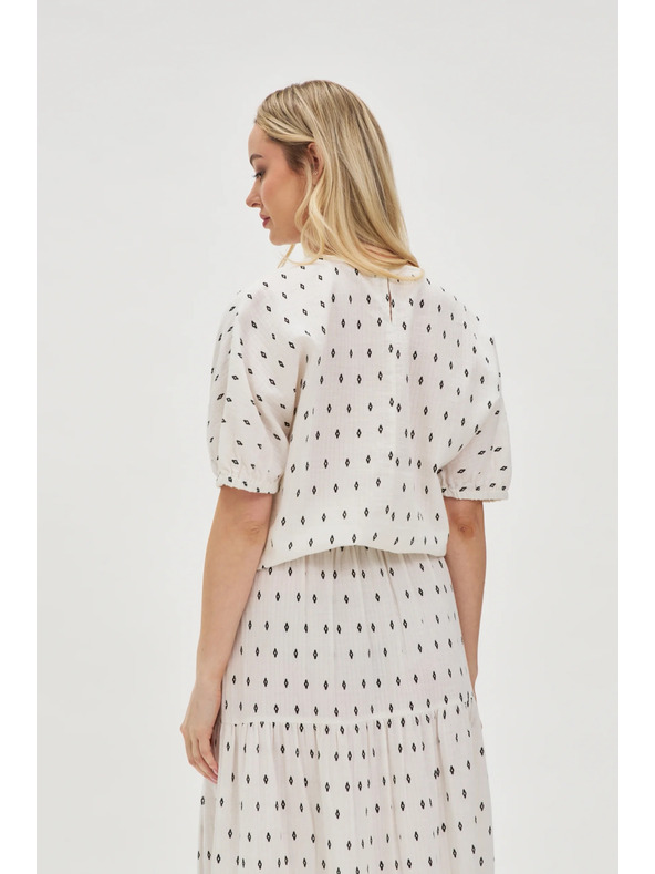 Moodo Bílá vzorovaná halenka