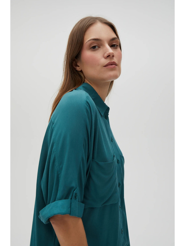 Moodo Zelená košile s volitelnou délkou rukávů