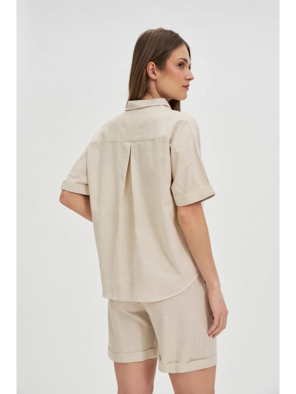 Moodo Béžová lněná košile