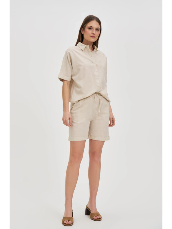 Moodo Béžová lněná košile