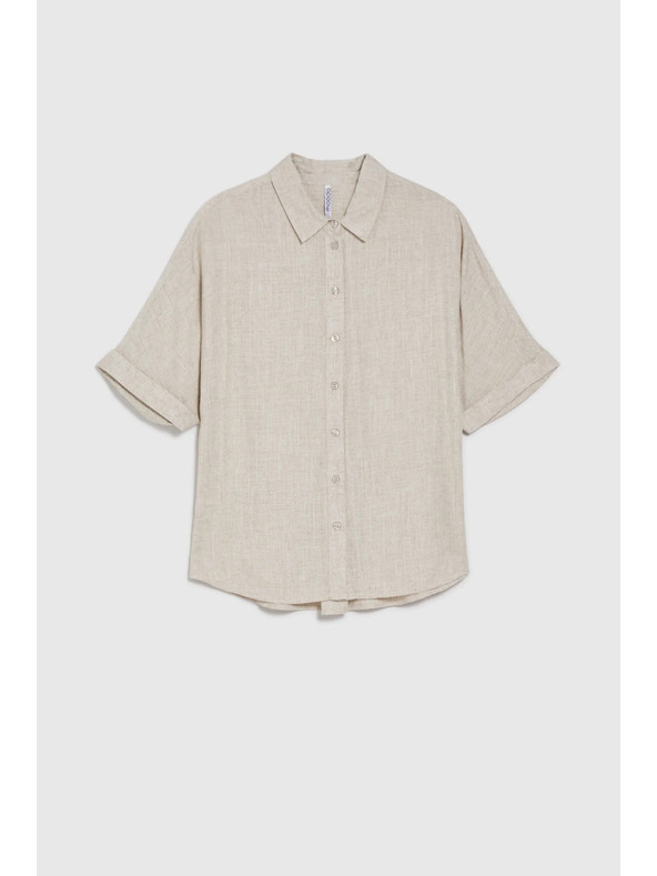 Moodo Béžová lněná košile