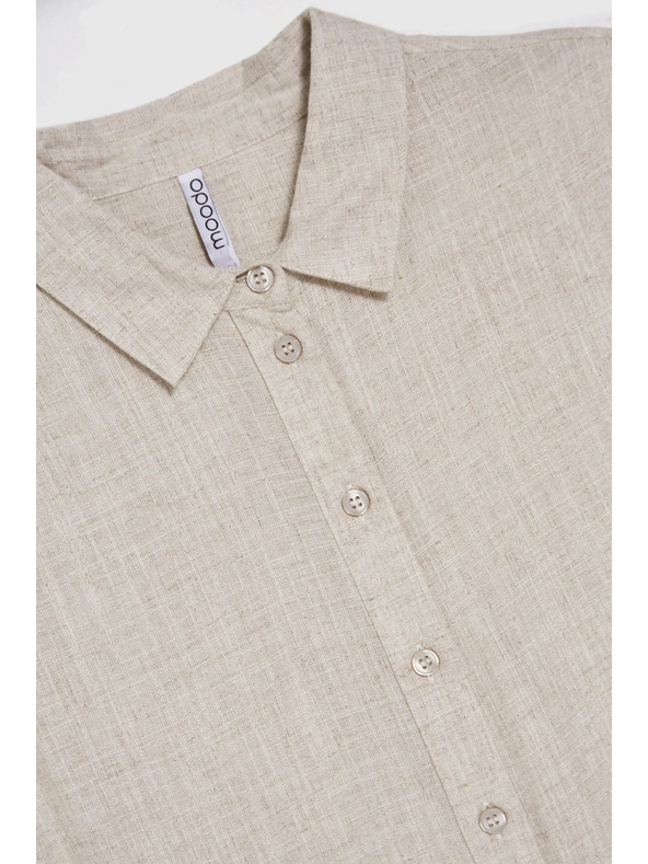 Moodo Béžová lněná košile
