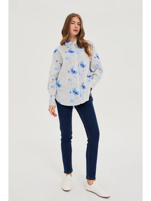 Moodo Dámská košile Moodo – bílá/modrá