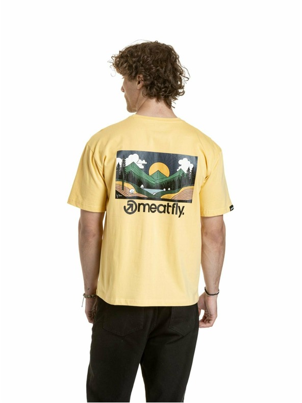 Meatfly Meatfly unisex tričko Cachuma Cornsilk Mountains