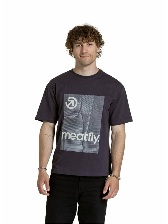 Meatfly Meatfly unisex tričko Junglist Green Yellow Leaf | Šedá