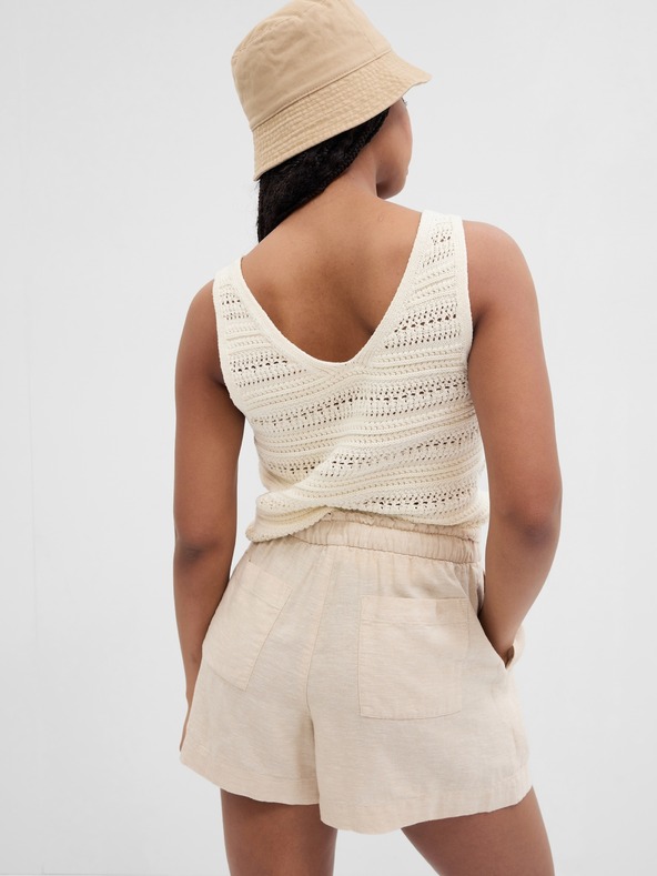 GAP Lněné kraťasy s pružným pasem GAP