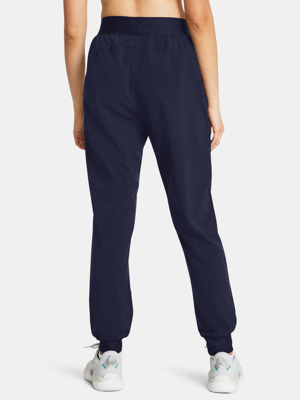 Under Armour Dámské sportovní kalhoty Under Armour UA Rival Hi Rise Woven Pant-BLU