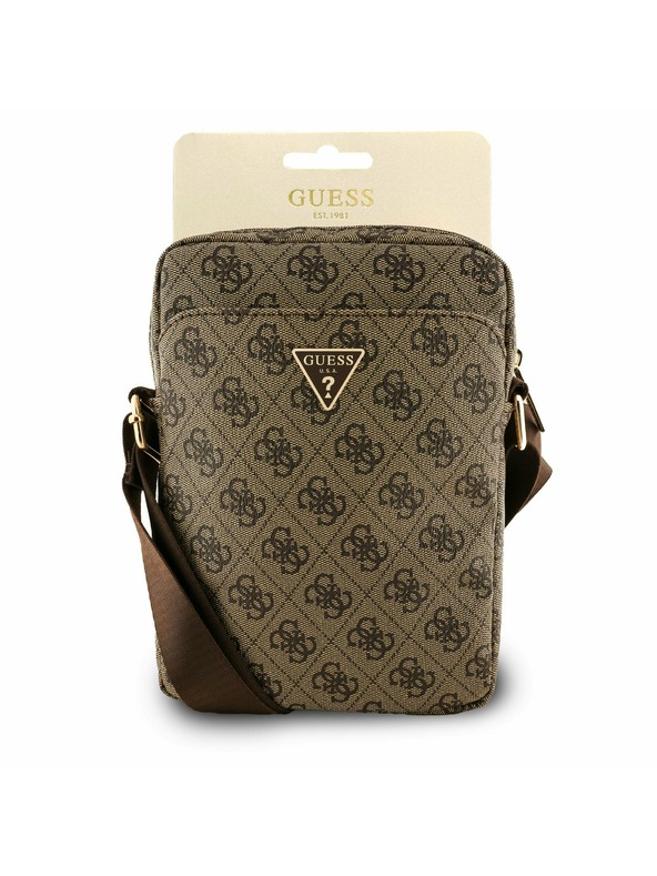 Guess Guess PU 4G Triangle Logo Taška 8" Brown