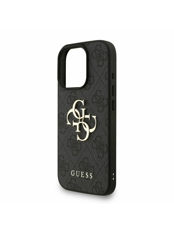 Guess Guess PU 4G Metal Logo Strap Zadní Kryt pro iPhone 16 Pro Max Black