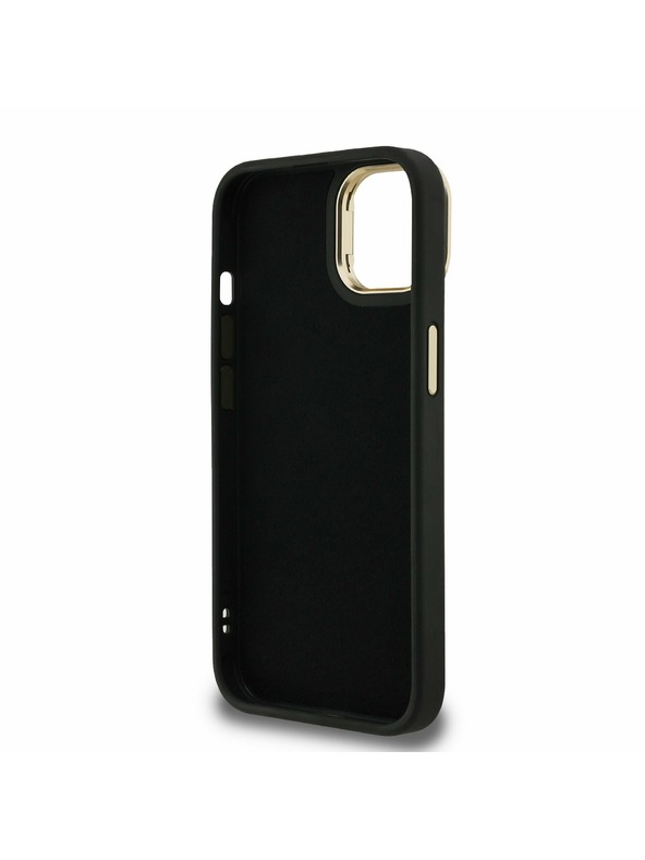 Guess Guess PU 4G Metal Logo Stand Camera Frame Zadní Kryt pro iPhone 14 Black
