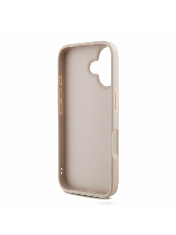 Guess Guess PU 4G Metal Logo Strap Zadní Kryt pro iPhone 16 Pink