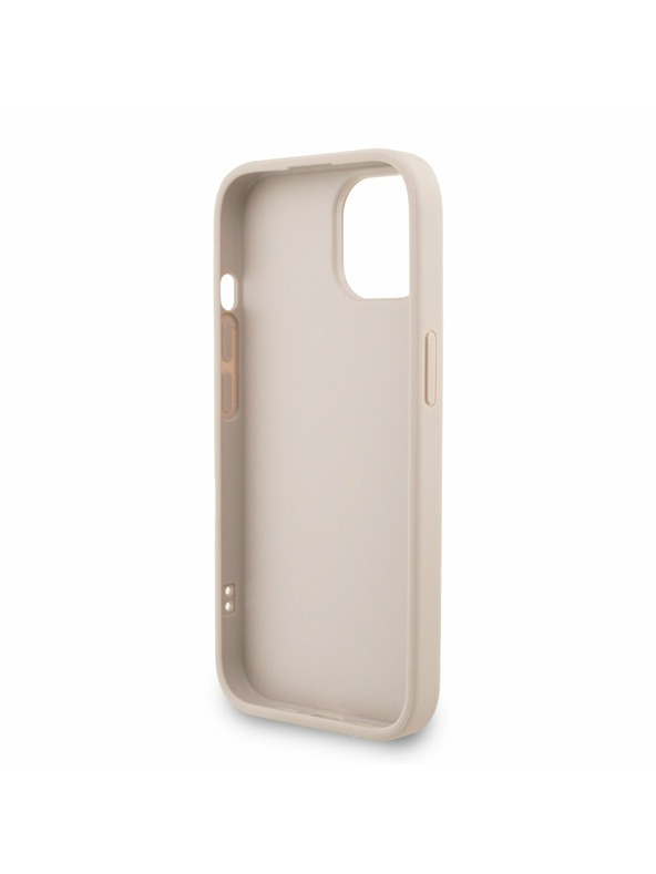 Guess Guess PU 4G Metal Logo Strap Zadní Kryt pro iPhone 15 Pink