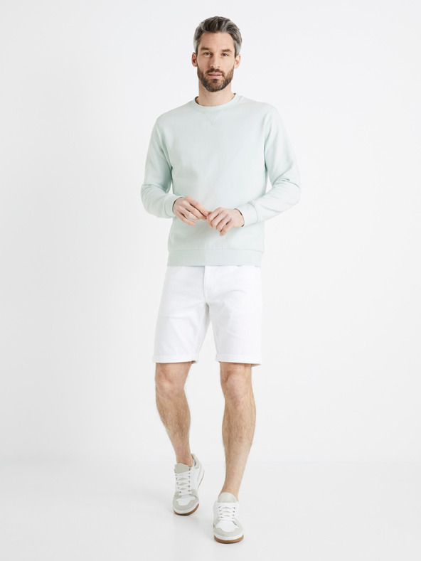 Celio Bílé pánské džínové kraťasy Celio Dofirstbm