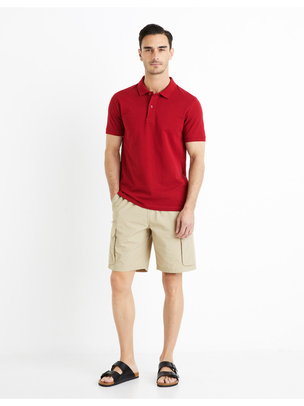 Celio Béžové pánské kraťasy Celio Fostopbm