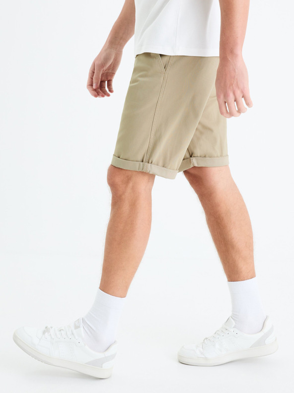 Celio Béžové pánské chino kraťasy Celio Bochinobm