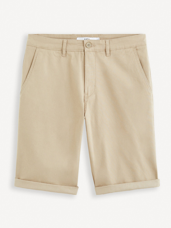 Celio Béžové pánské chino kraťasy Celio Bochinobm