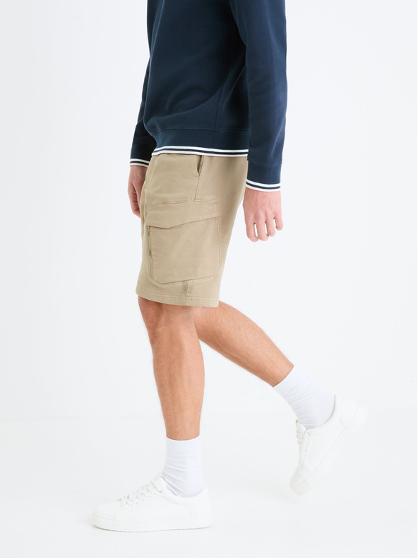 Celio Béžové pánské kraťasy cargo Celio Gojogbm